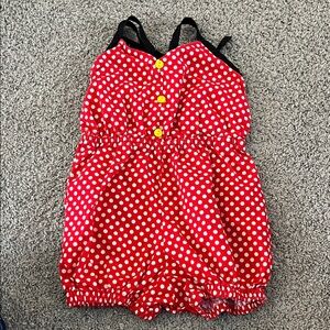 Minnie Mouse inspired Red Polka Dot Kids Romper
